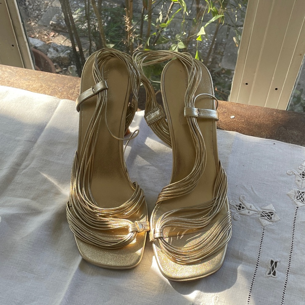 Vince Gold Strappy Heels